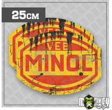 2x Minol Aufkleber Retro