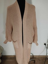 ♥ღ MADE IN ITALY langer oversize Strickmantel Ballonärmel rosa NEU 42 44 46 ♥ღ