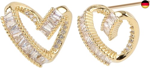 Herz ohrringe gold damen - ohrringe, gold,