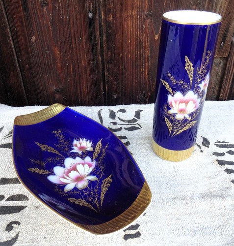 Alte vase schale - +, kobalt