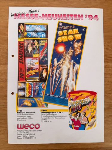 Alter weco feuerwerk prospekt - alter,