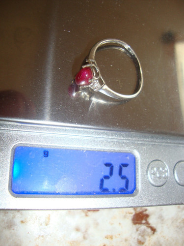 585 weißgoldring mit rotem - mit,