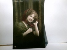 Nostalgie / Vintage / Frauenportrait. Tiller Girl. Alte AK farbig, gel. 1909. Sc