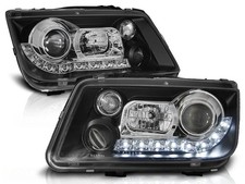 LED Tagfahrlicht Design Scheinwerfer für VW Bora 98-05 schwarz
