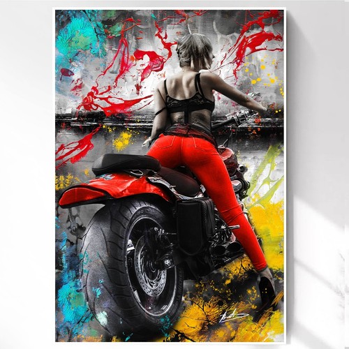 Leinwand bilder motorrad - bilder, frau
