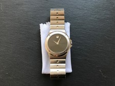 Movado Classic 84.65.877.2 Silber Edelstahl Herrenuhr Vintage Quartz Schwarz