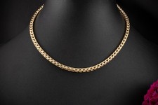 Pomellato Kette Zopfkette mit Karabiner Massiv in 750er Gelbgold 42 cm Schmuck