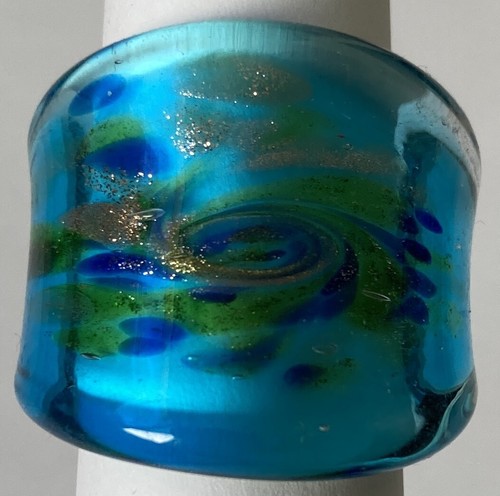 Unikat glasring aquamarine - unikat,