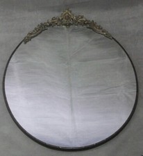 XL WANDSPIEGEL SPIEGEL OVAL BAROCK MESSING MESSINGRAHMEN VERZIERUNG PUTTE ENGEL