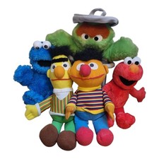 5x Sesamstraße Stofftiere Plüsch Ernie Bert Oscar Elmo Krümelmonster Konvolut