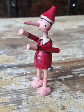 alte Puppe Figur aus Holz Buratino Pinocchio vintage Gelenkfigur 9,5 cm