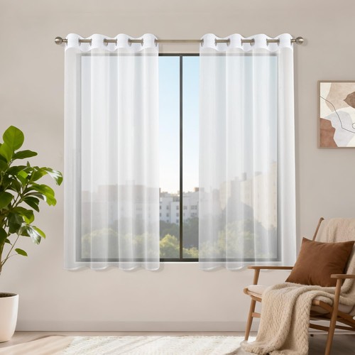 Voile gardinen mit ösen - mit, 2er