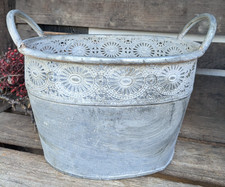 ❤ Hübscher Pflanztopf aus Zink  Deko  Vintage Usedlook  antiklook  Weihnachten ❤