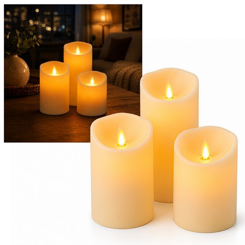 3er led kerzen set - kerzen, flackernde