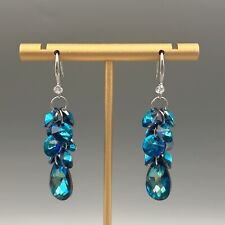 Handmade glanzvolle Ohrringe mit Swarovski® Kristalle Damen Geschenk Neu