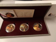 GB MEXICO USA 2015 - 3 x 1 Unze in Farbe, stgl. - REMBRANDT - OUNCE OF ART