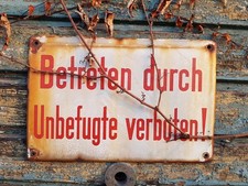 Emailleschild Blechschild Alt