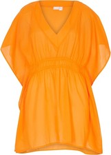 Strand Long-Tunika Gr. 44/46 Orange Damen Bluse Schwimm-Shirt Bade-Top Neu