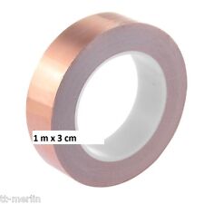 R18 ( € 4,59 / m)1 m Kupferband 3 cm selbstklebend Abschirmband Kupferfolie