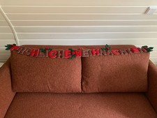 Girlande aus Stoff - Fröhliche Weihnachten - Grün/Rot