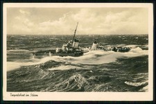 Foto AK - Torpedoboot im Sturm