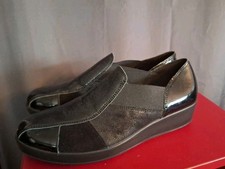 Hush Puppies, Damen Halbschuh, SCHLUPFSCHUH, Schwarz Lack/Matt/Wildleder Gr.41