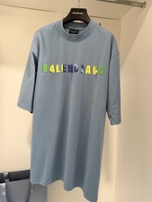 BALENCIAGA T-SHIRT CAUTION BLU