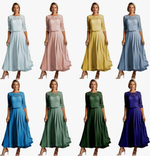 Abendkleider Damen Brautmutterkleider 1/2 Ärmel Festliche Kleider Hochzeitsgäste