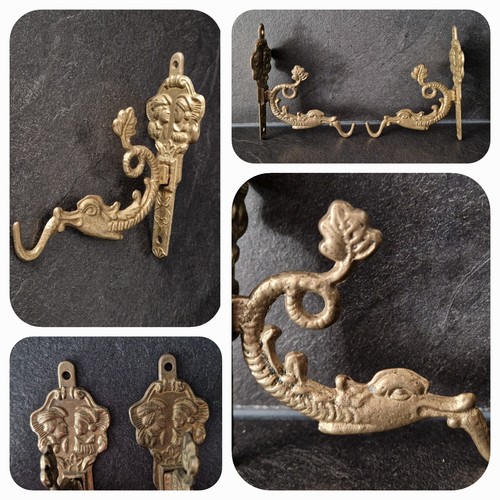 Vintage messing wandhaken - vintage,