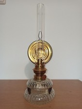 Antike Petroleumlampe / Öllampe / Wandlampe, voll funktionstüchtig