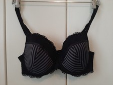 Eleganter Bügel-BH  Gr. 85C von Ulla Popken  Schwarz- Grau