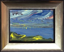 Bodensee Landschaft Segelboote Gemälde 24x18 cm Wassersport Felix Pfefferkorn