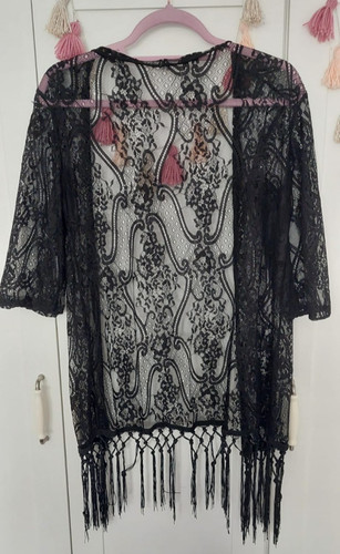 Weste aus schwarzer spitze - weste,