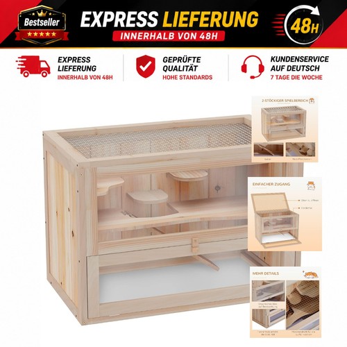 Pawhut hamsterkäfig aus - pawhut, holz