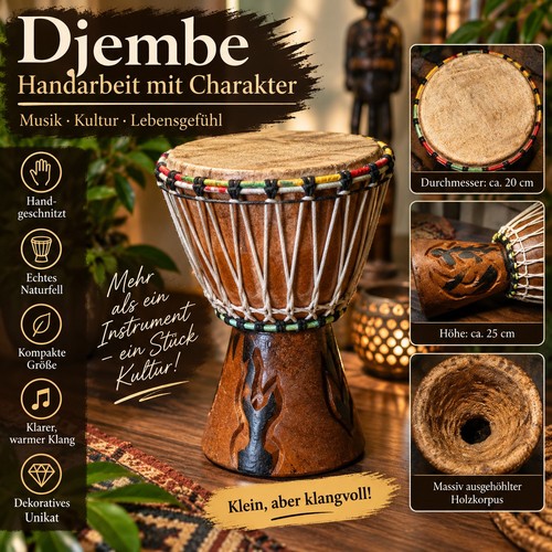 Handgeschnitzte djembe - djembe, /