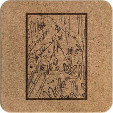 Quadratischer Korkuntersetzer/Topfständer 'The Crystal Cave' (TR00029590)