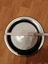 ROMANOV GENUINE SPEISE TELLER Kobalt, Weiss, Gold, Neuwert, 25,5 cm