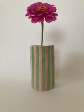 Handgefertigte Vase rosa/grün