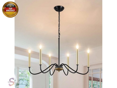 Kronleuchter schwarz gold 6 - schwarz,