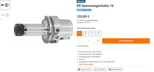 Garant spannzangenfutter - garant,