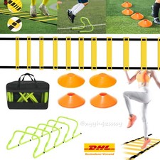 Agility Training Koordinationsleiter Markierungshütchen Fußball Hürden Set