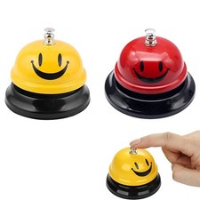 Snowtain2er Set Tischklingel Serviceglocke aus Metall mit klarem Klang Rott&Gelb