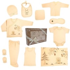 Neugeborenen Baby Geschenkset Kleidung Set natürlich Erstausstattung 11 Teilig