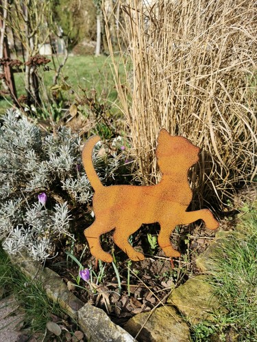 Katze figur rost optik h26 - katze, cm