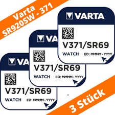 3 x VARTA V 371 Knopfzellen