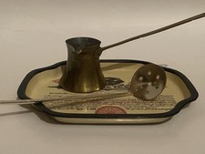 Vintage/Retro Türkischer Kaffeeausgießer Schöpflöffel, Kelle & Tablett 