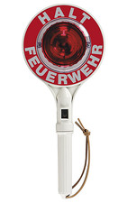 Feuerwehr Anhaltestab beidseitig beleuchtet Verkehrskelle Winkerkelle LED 