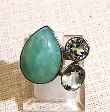 Ring Amazonit + Prasiolith