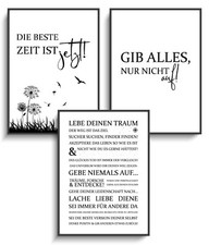 Sprüche Poster A4 Bilder 3er