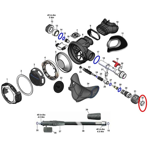 Aqualung endkappe zum - sf-1:,